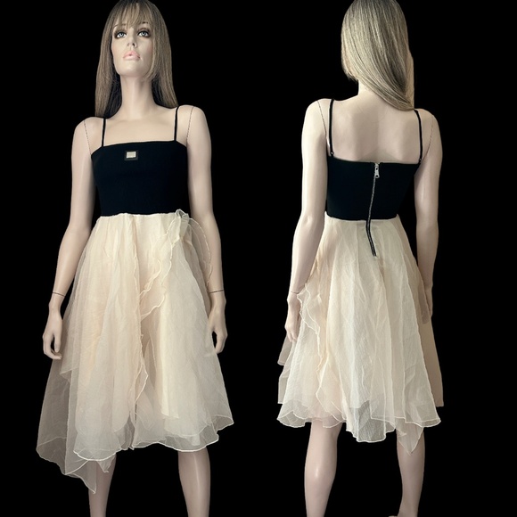 Fofopop Yuefa Fit & Flare Cocktail Dress Organza Party Special Occasion Ruffles - Picture 2 of 14